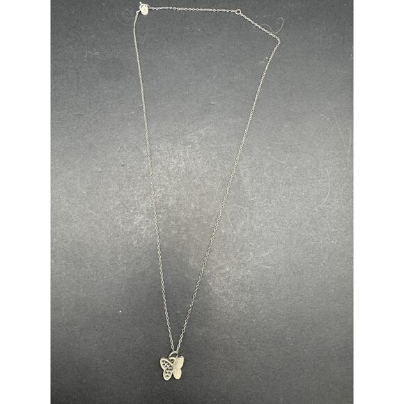 ATI CN Signed Sterling Silver 925 Butterfly Cable Chain Pendant Necklace - Picture 7 of 10